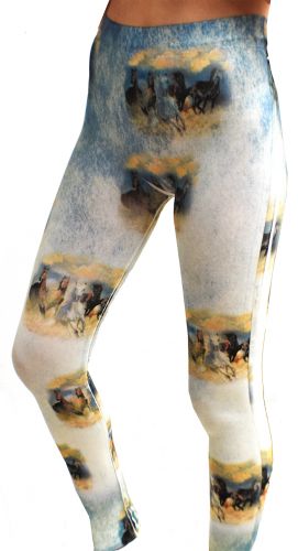 "Wild and Free" Running Horse Leggings 1182LEG