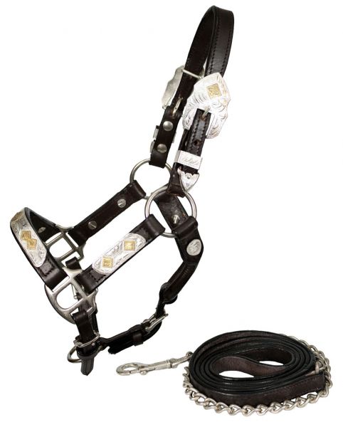 Showman Leather Mini Size Silver Show Halter 1216M
