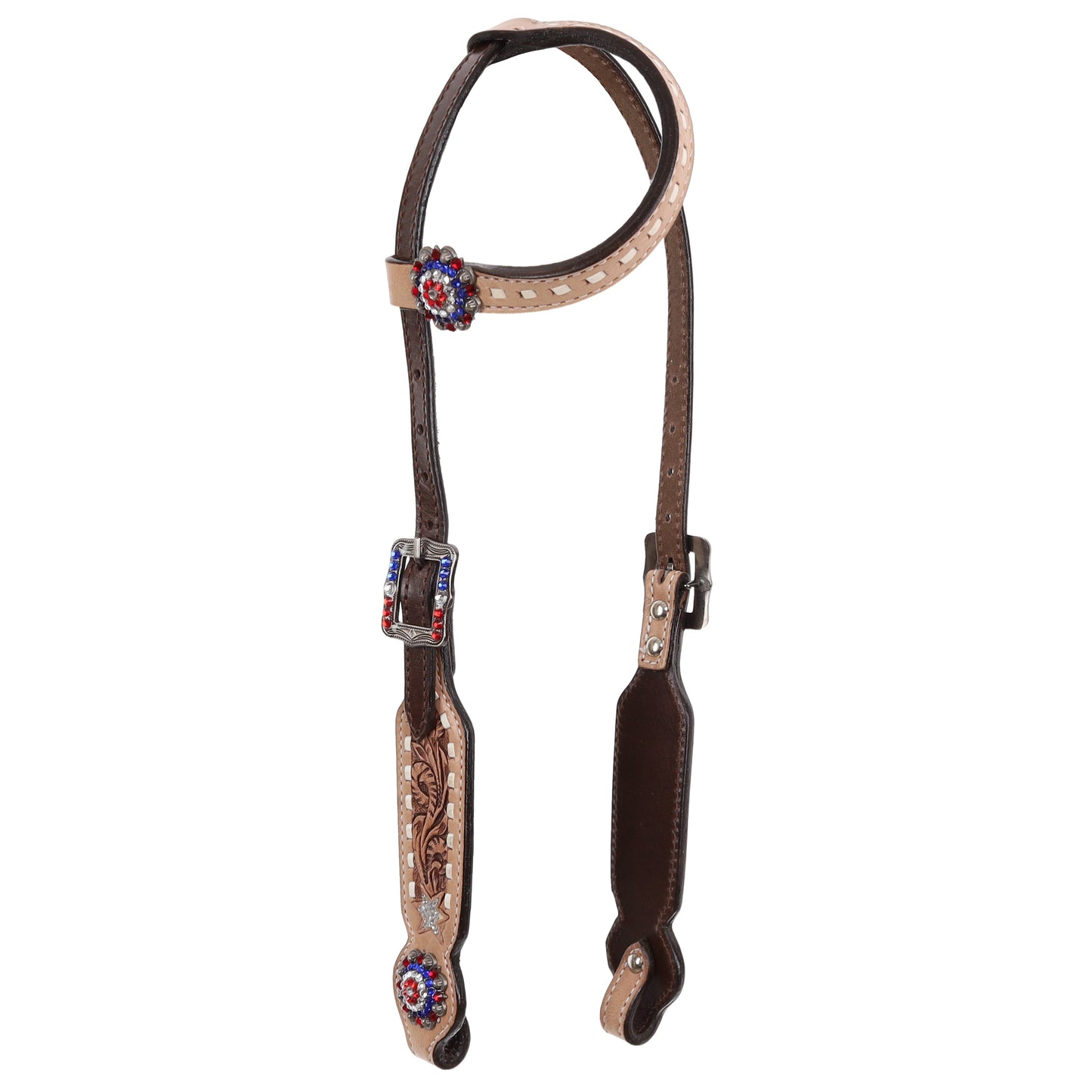 Showman Western Patriot One Ear Headstall and Breastcollar Set 14991