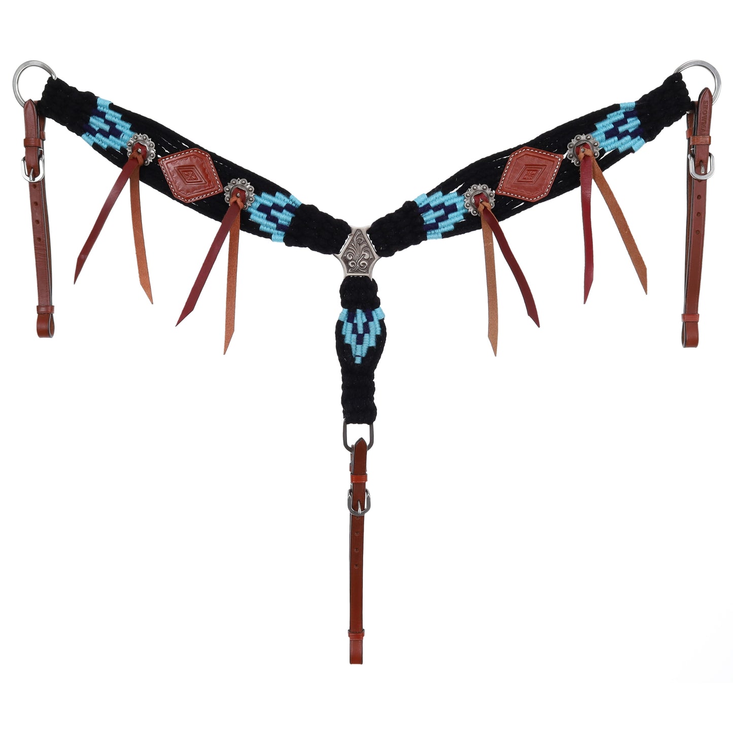 Showman Twilight Blue Mohair One Ear Headstall and Breastcollar Set 15063