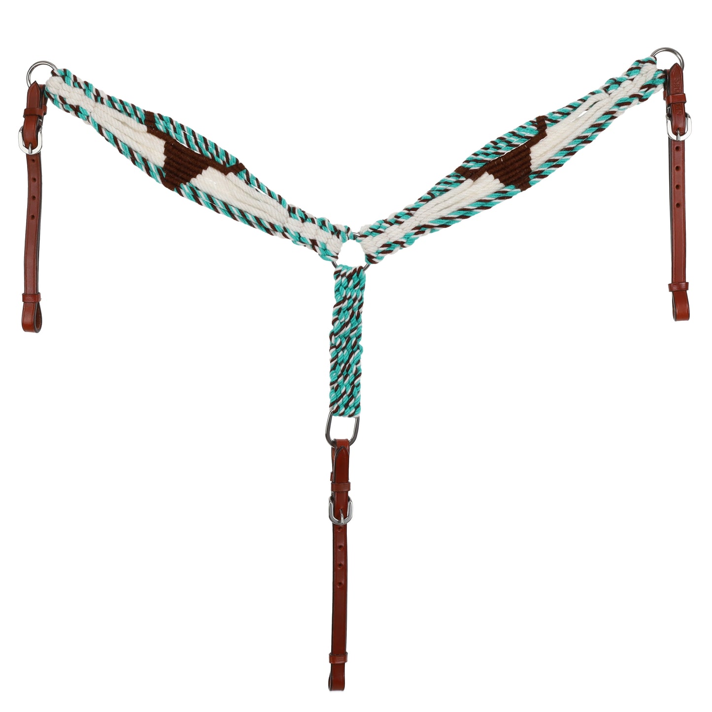 Showman Cobalt Horns Mohair Browband Headstall and Breastcollar Set 15100