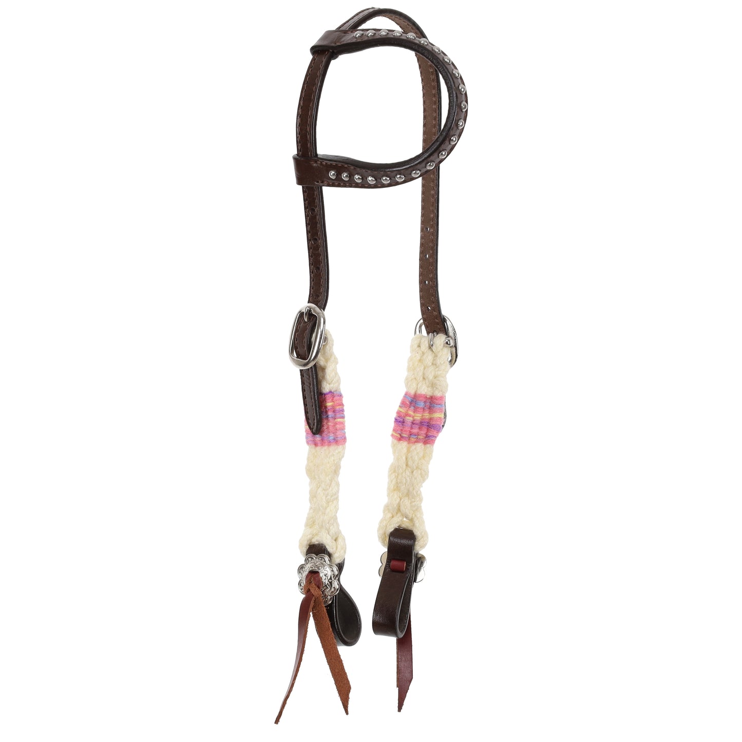 Showman Frosted Pink Mohair One Ear Headstall and Breastcollar Set 15102