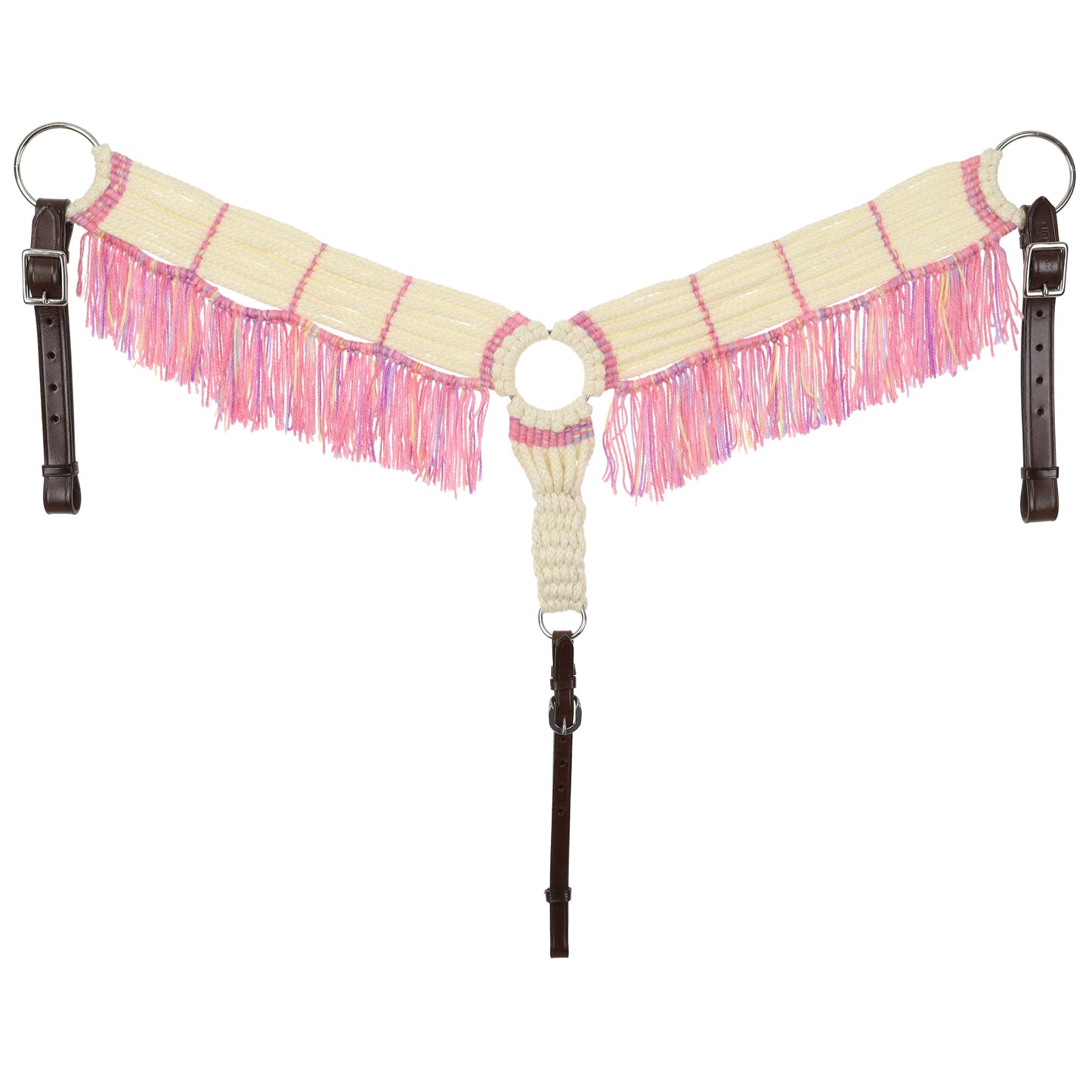 Showman Frosted Pink Mohair One Ear Headstall and Breastcollar Set 15102