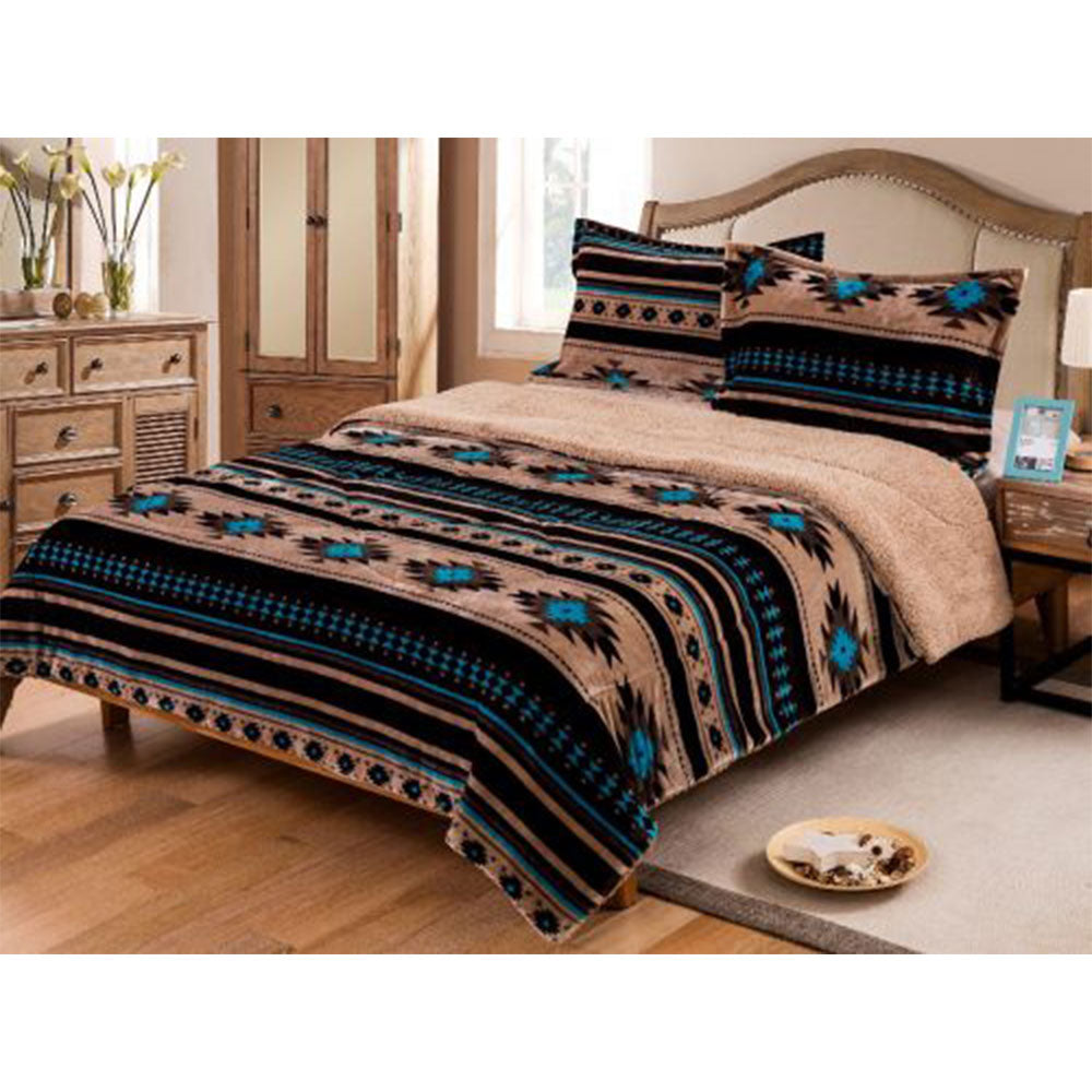 4PC Queen Size Gray Running Horse Sheet Set SW0375