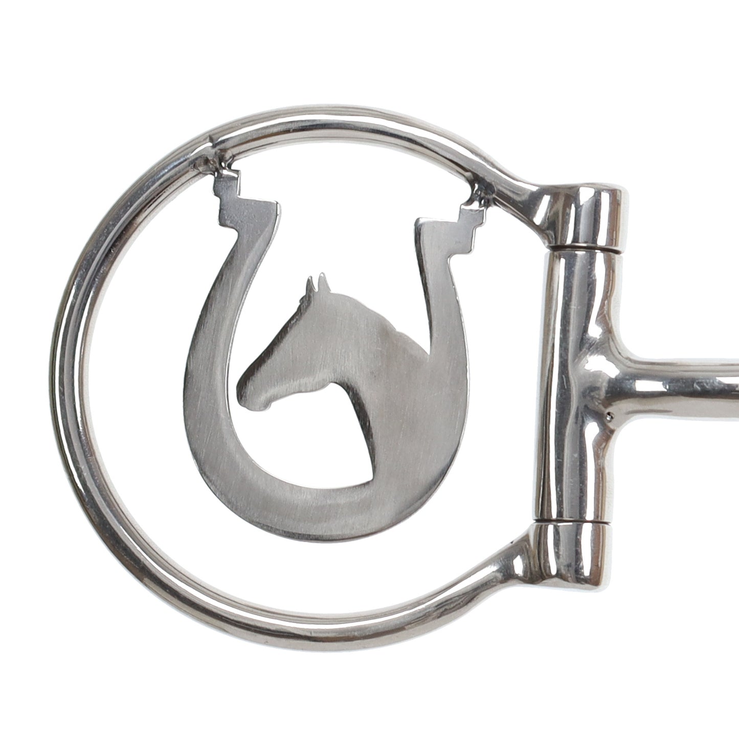 Showman Horseshoe Haven Stainless Steel D-Ring Dogbone Snaffle Bit 1757