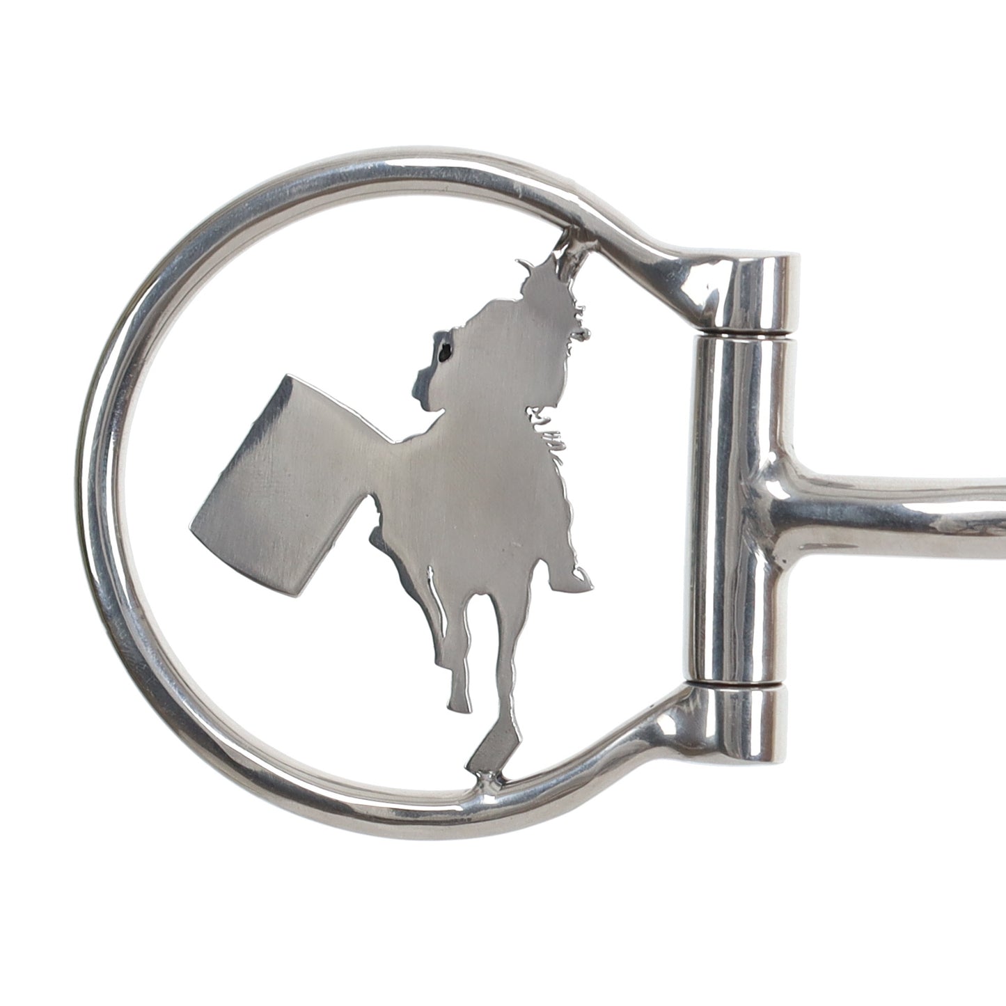 Showman Fast Turns Stainless Steel D-Ring Dogbone Snaffle Bit 1758