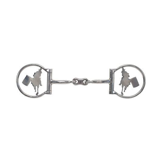 Showman Fast Turns Stainless Steel D-Ring Dogbone Snaffle Bit 1758