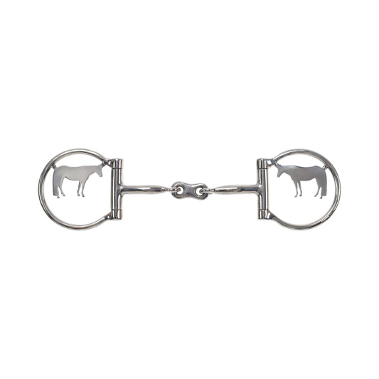 Showman Majestic Horse Stainless Steel D-Ring Dogbone Snaffle Bit 1759
