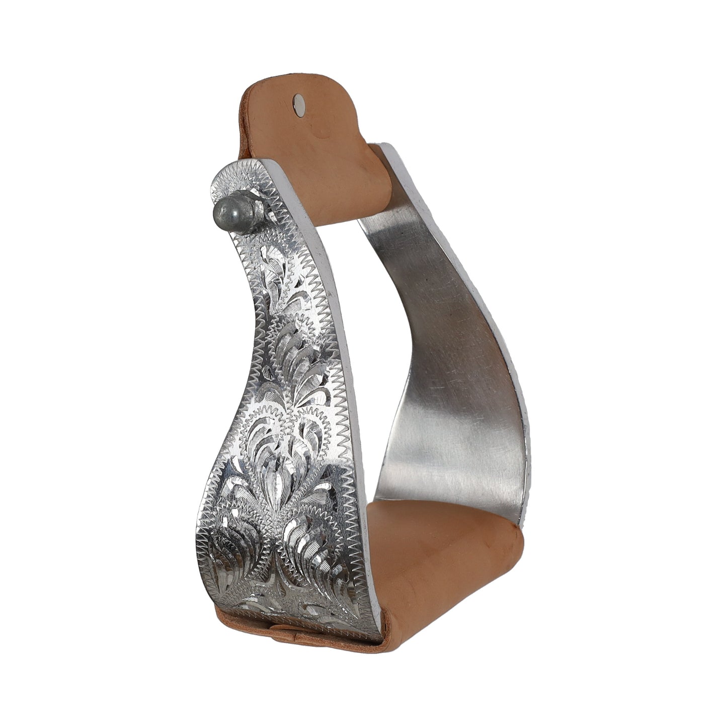 Showman Polished Aluminum Engraved Wide Stirrups 178843