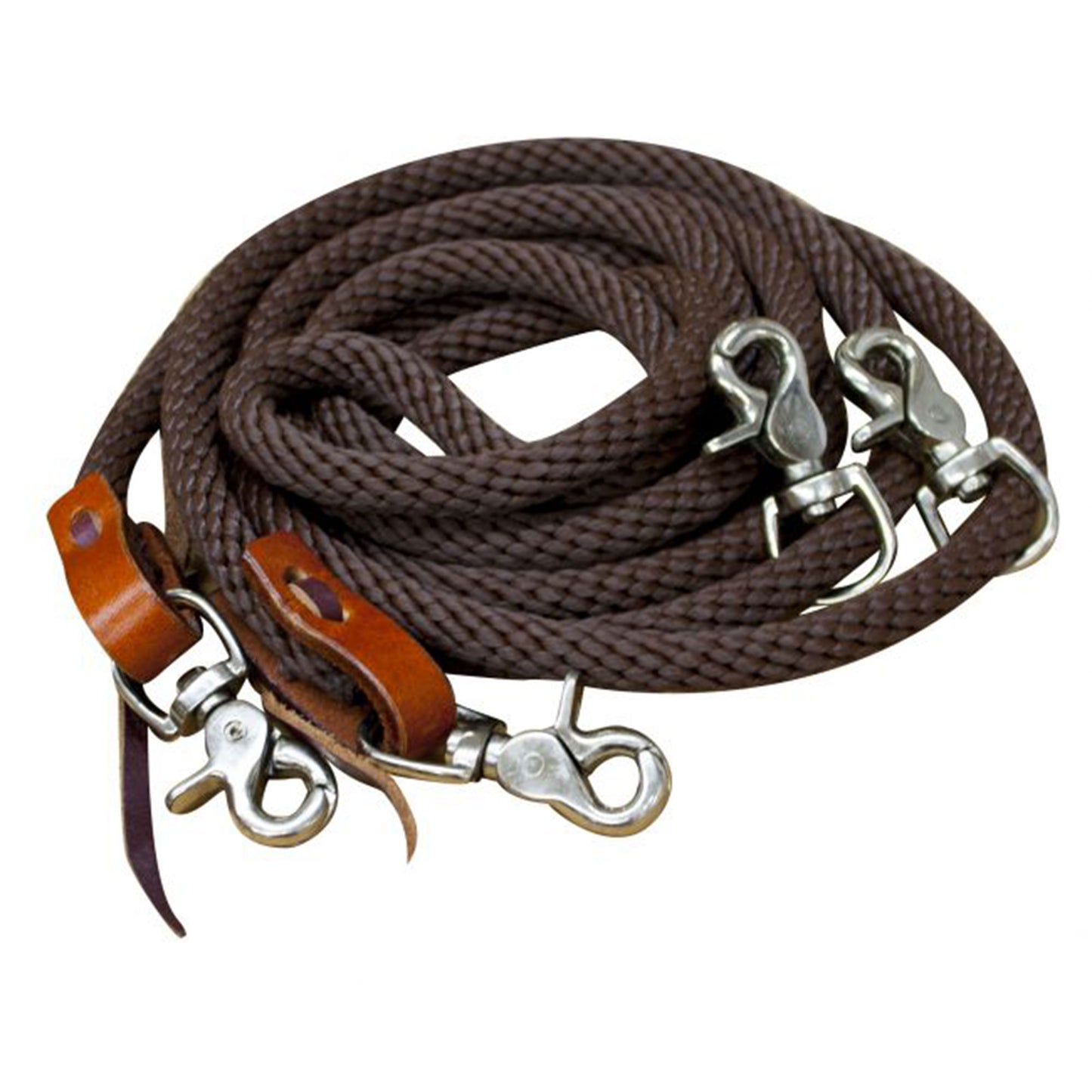 Showman 11 ft round braided nylon draw reins Black 19086