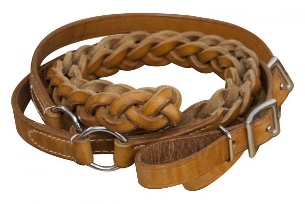 Showman 7ft Medium Oil Argentina cow leather contest reins 19101