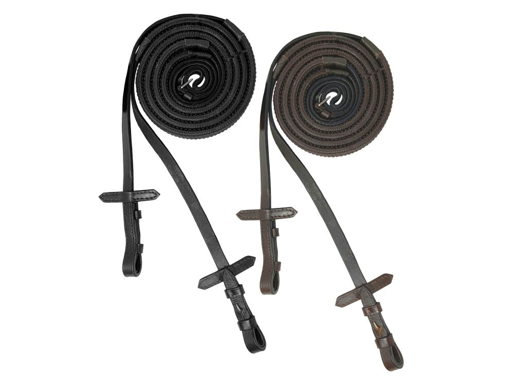 Showman 54" rubber English reins 19232