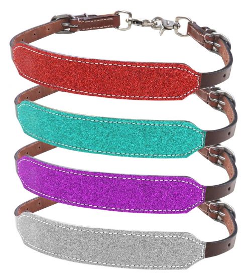 Showman Glitter overlay leather wither strap 19411