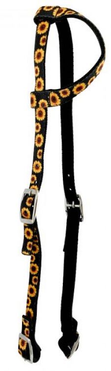 Nylon One Ear Headstall With Sunflower Design 12778