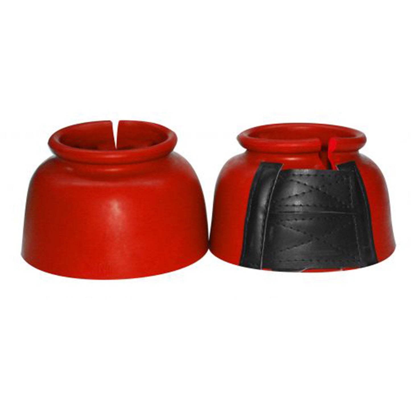 Showman Rubber Bell Boots with Double Velcro Closure 24277