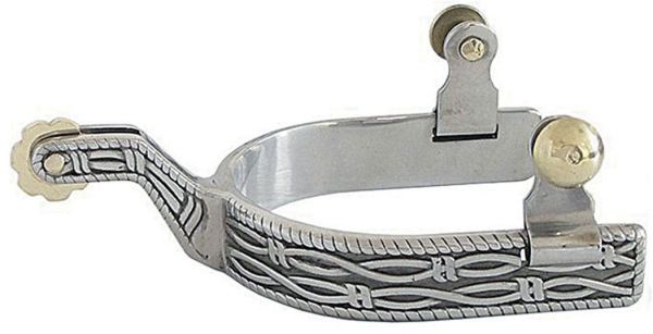 Showman stainless steel spur with barbwire design 258301