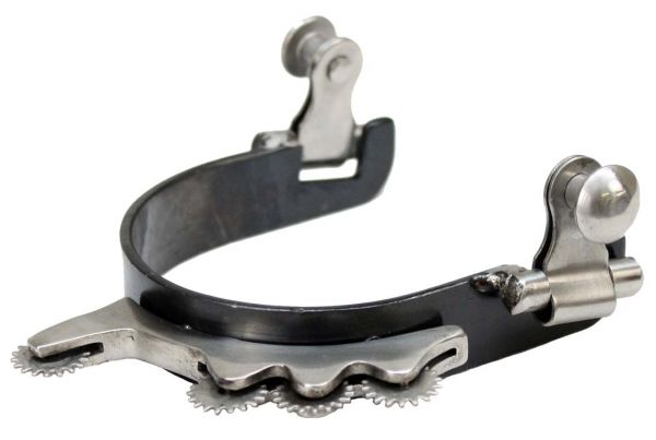 Showman blued steel humane rowel bumper spurs 25977