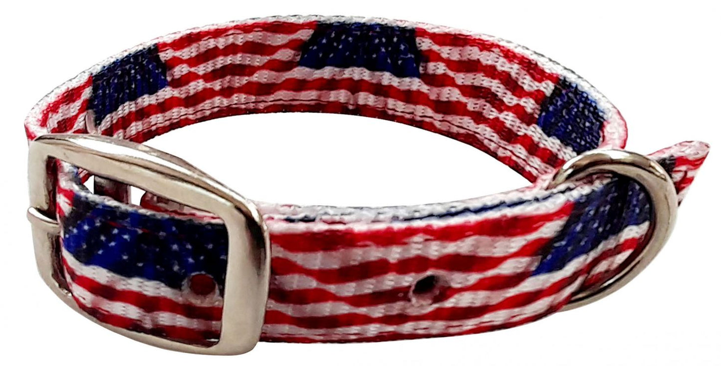 Showman Couture American Flag designed nylon dog collar 27515
