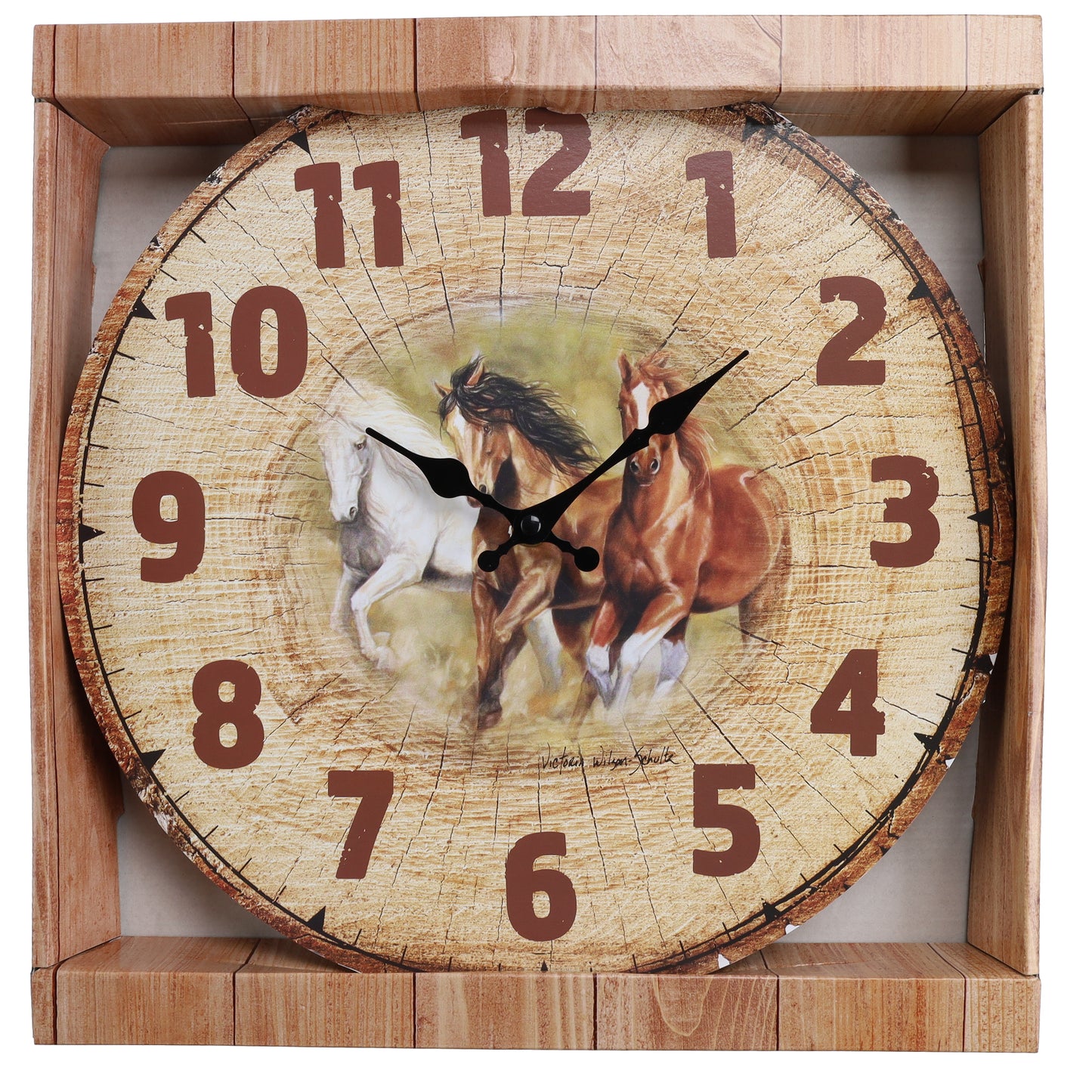 Country Side Running Horses Clock 40112