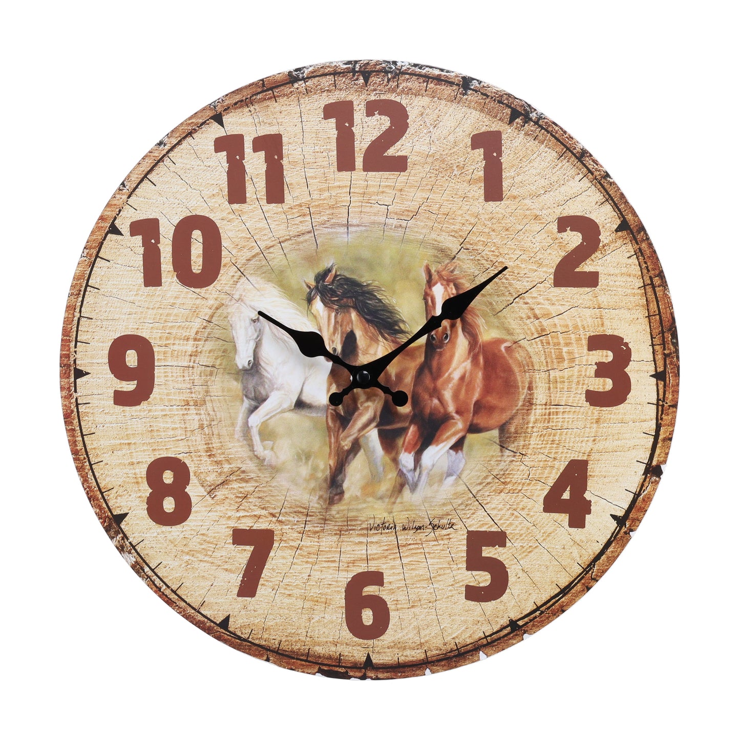Country Side Running Horses Clock 40112