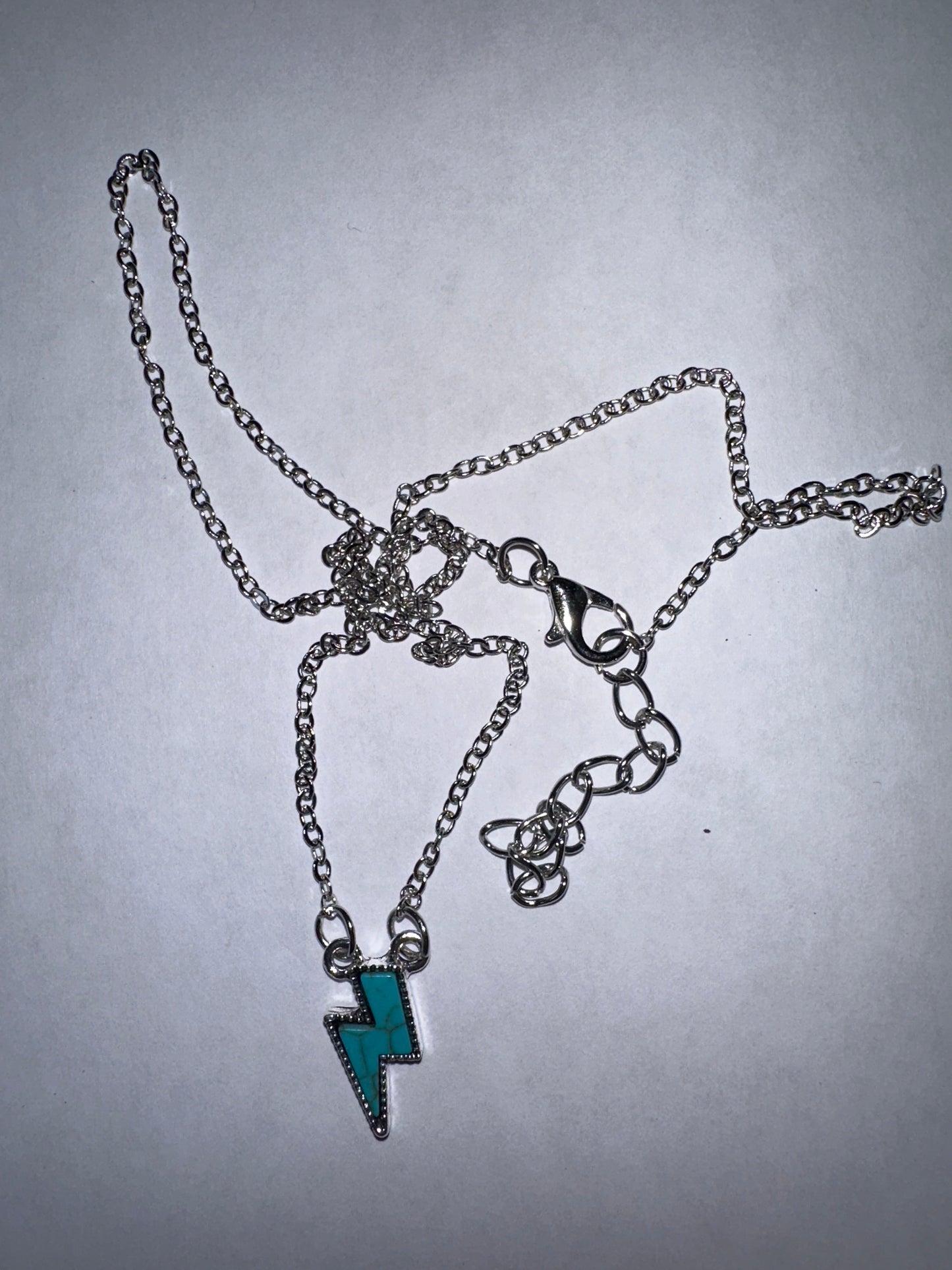Silver & Turquoise Lightning Bolt