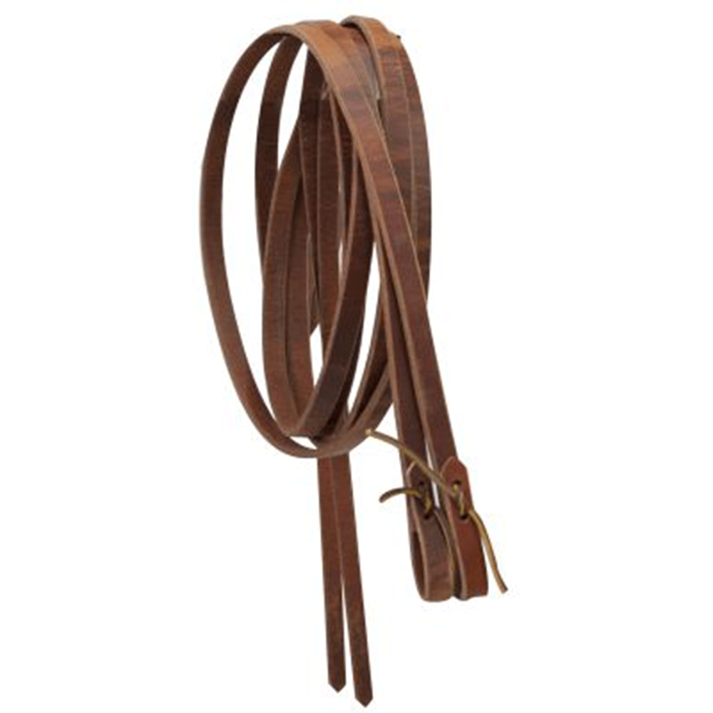 1/2" x 8' Leather Reins with Water Loop Ends - Made in the USA 5625