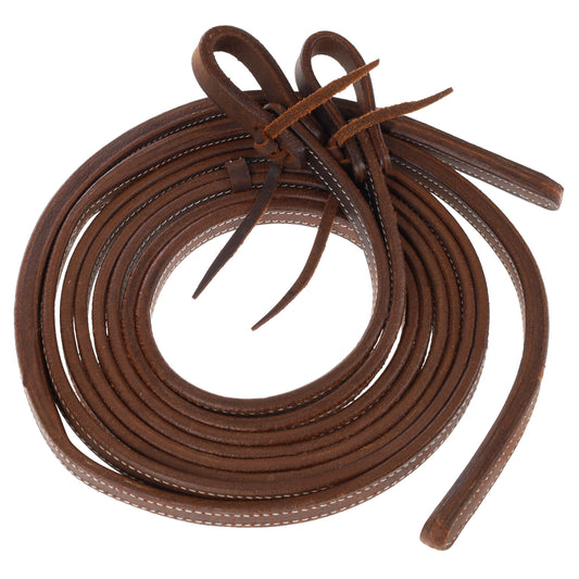 Showman 8 Ft Heavy Oiled Split Reins with Weighted Ends 5642