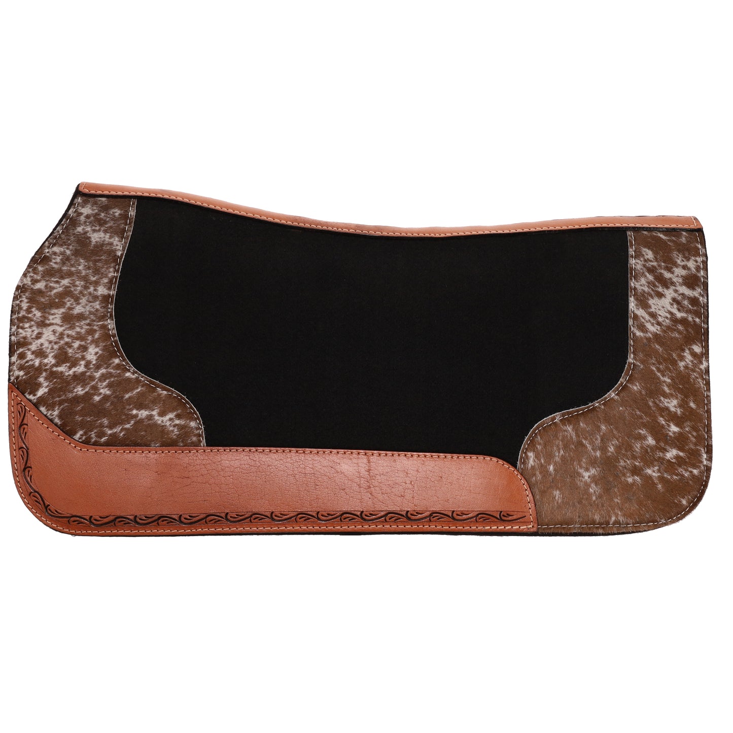 Showman 31" x 32" Cowhand Contoured Black Felt Saddle Pad 5904