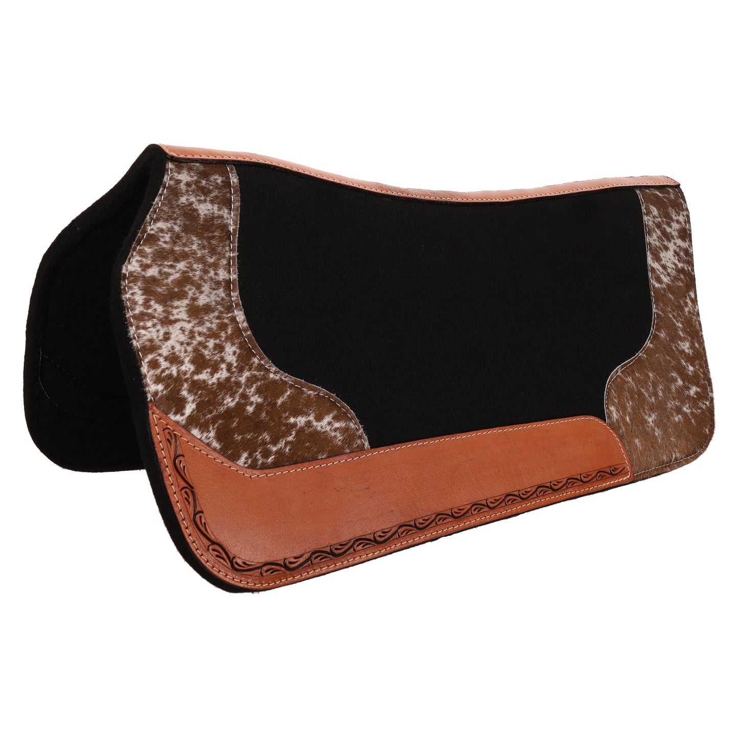 Showman 31" x 32" Cowhand Contoured Black Felt Saddle Pad 5904