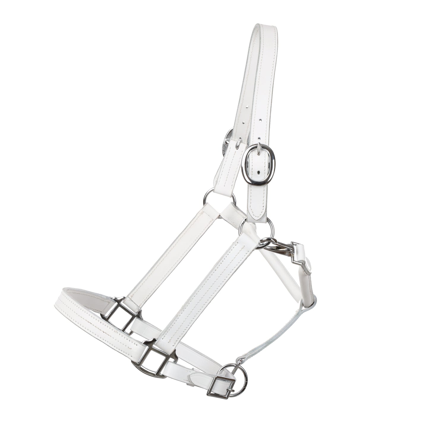 White Average Horse Size Leather Halter 6622