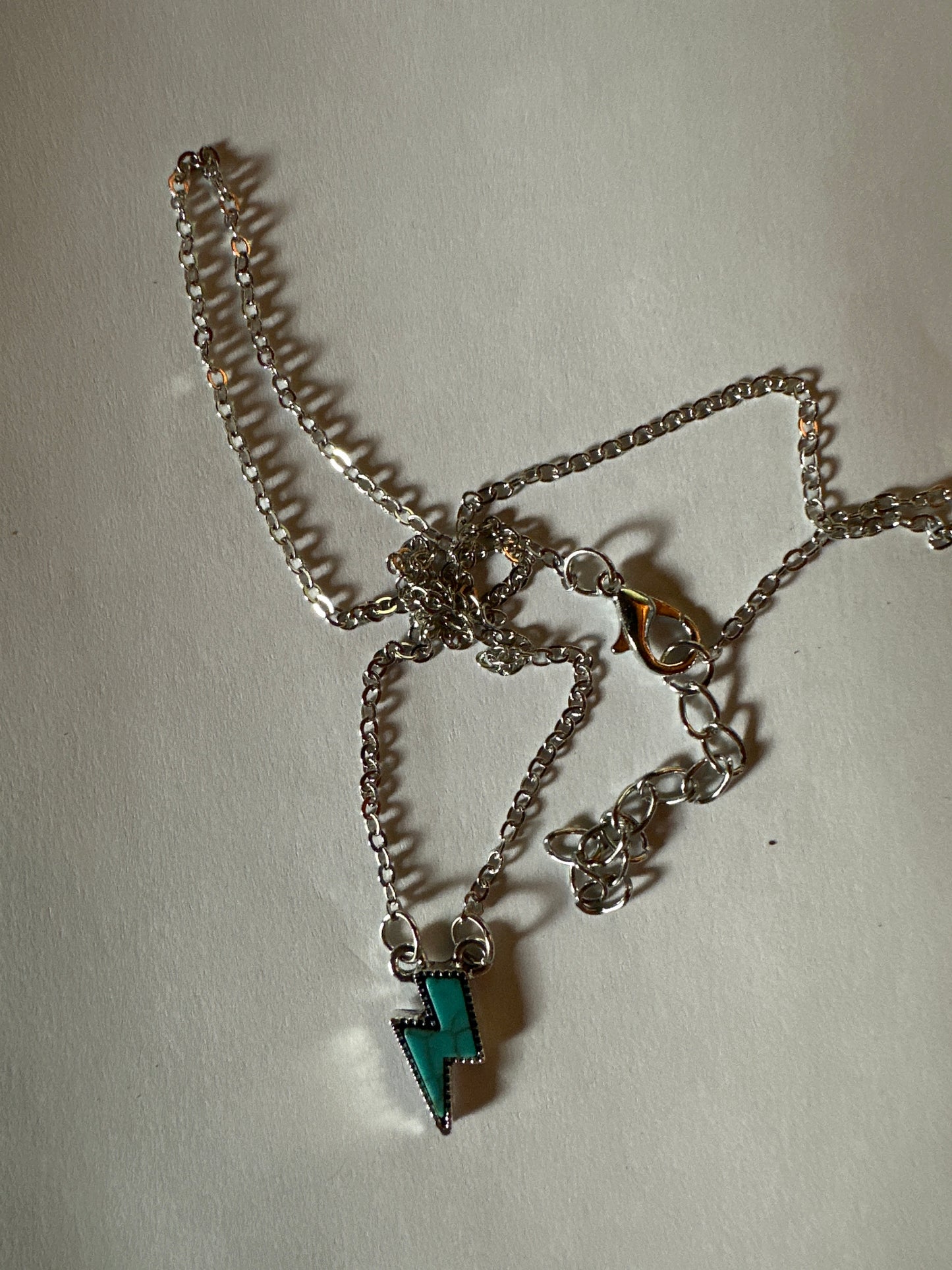 Silver & Turquoise Lightning Bolt