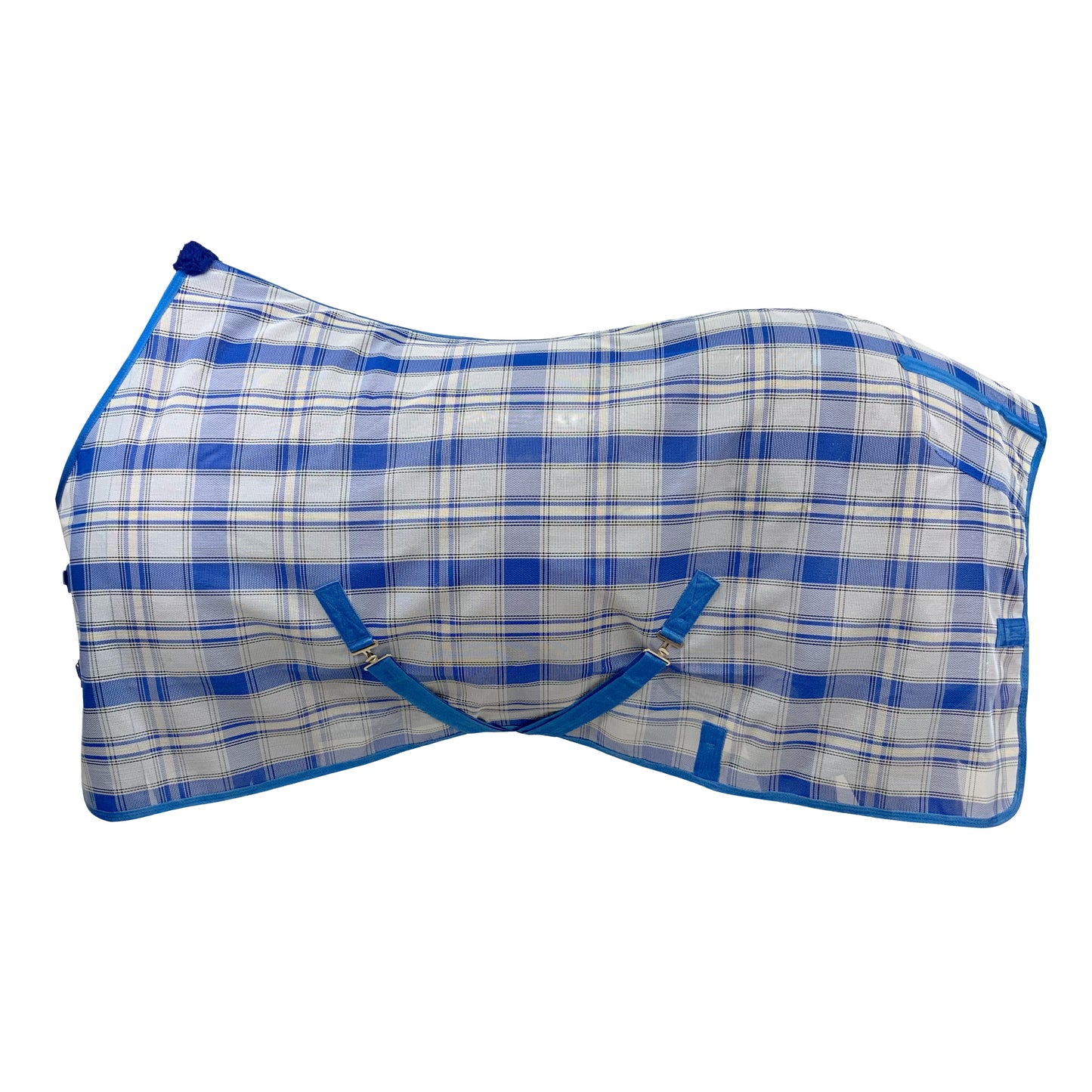 Showman 1000D Royal Blue Plaid Mesh Fly Sheet 75283