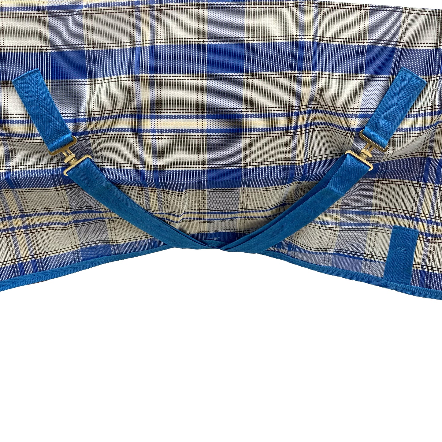 Showman 1000D Royal Blue Plaid Mesh Fly Sheet 75283