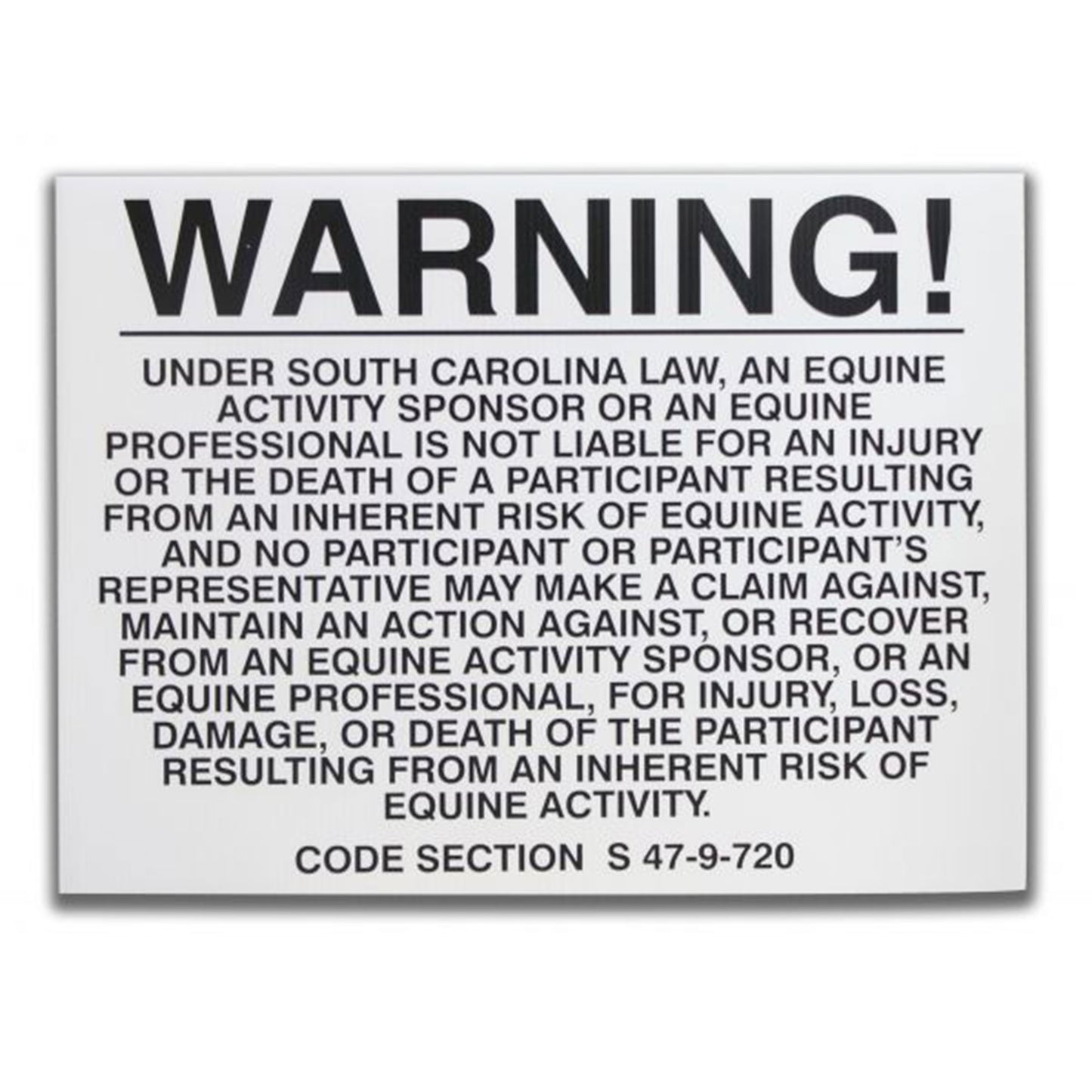 Equine Liability Sign - 18" x 24" 7601, 7602, 7603