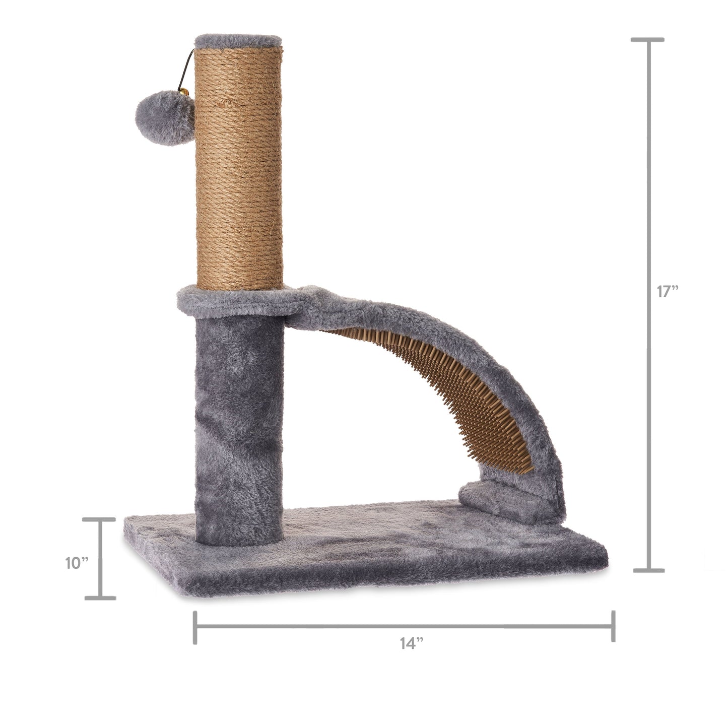 Upgrade your kitty's playtime with our 17" Deluxe Jute Cat Scratching Post & Arch Grooming Massager in stylish gray! πΎβ¨ Perfect for happy paws and a healthy coat!