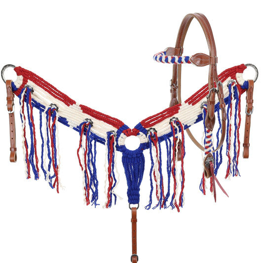 Showman Glory Mohair Browband Headstall and Breastcollar Set 8257