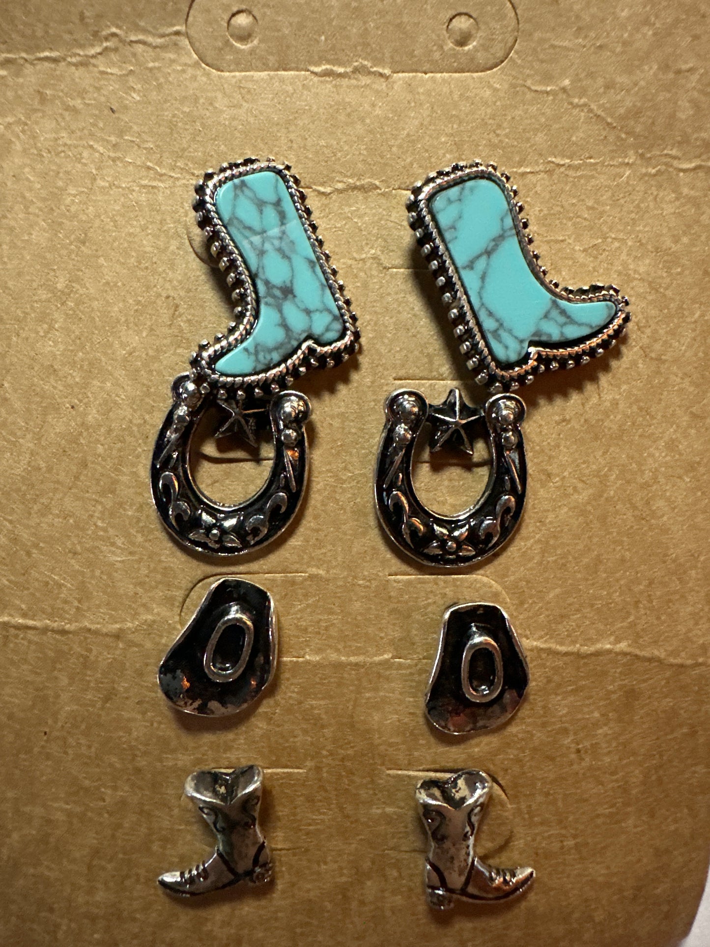 4 Pair Western Earrings