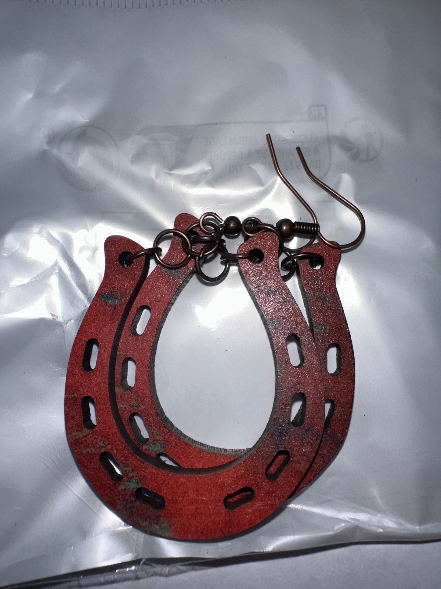 Horseshoe Wood Earrings