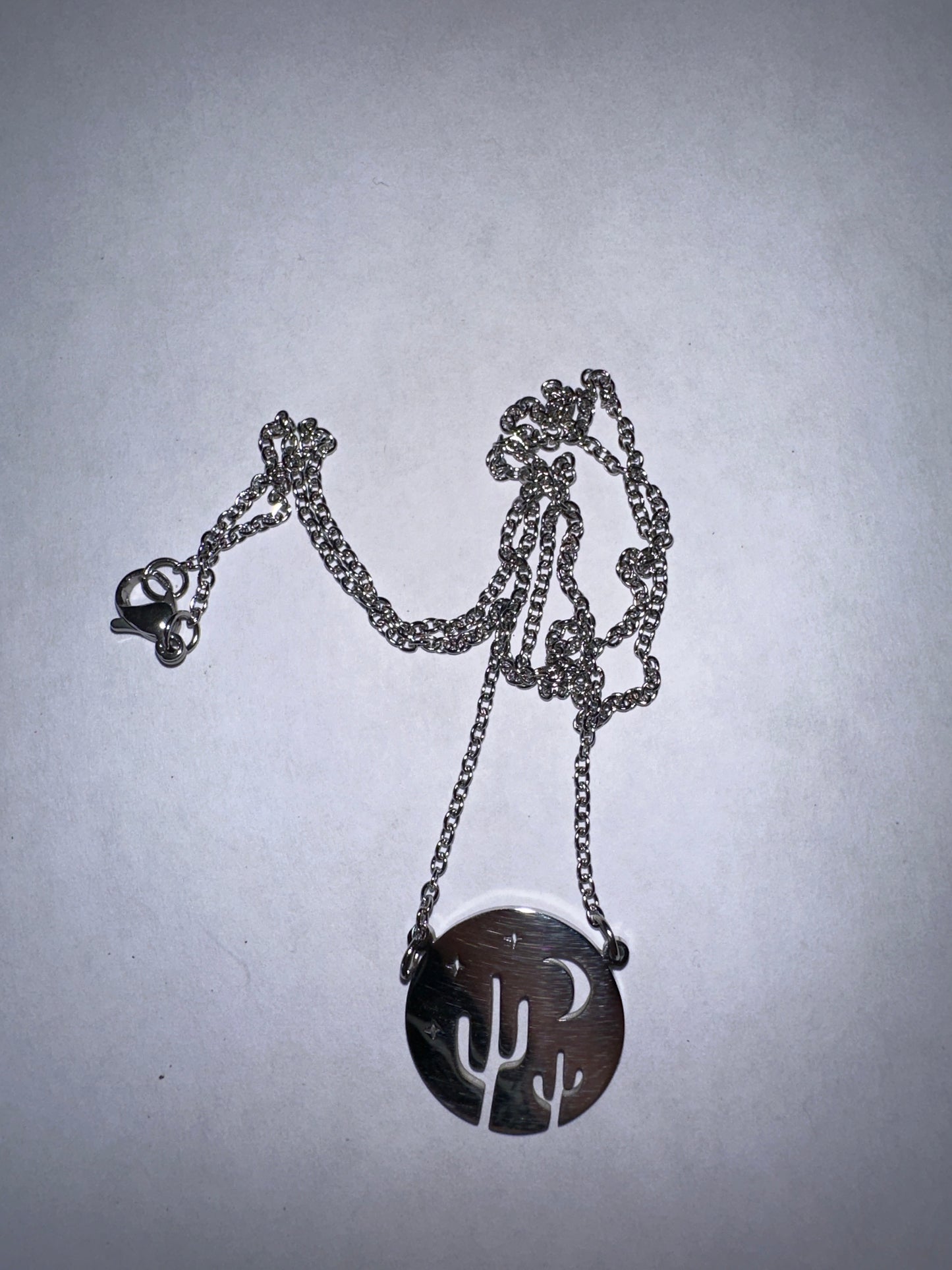 Cactus Moon Silver Necklace