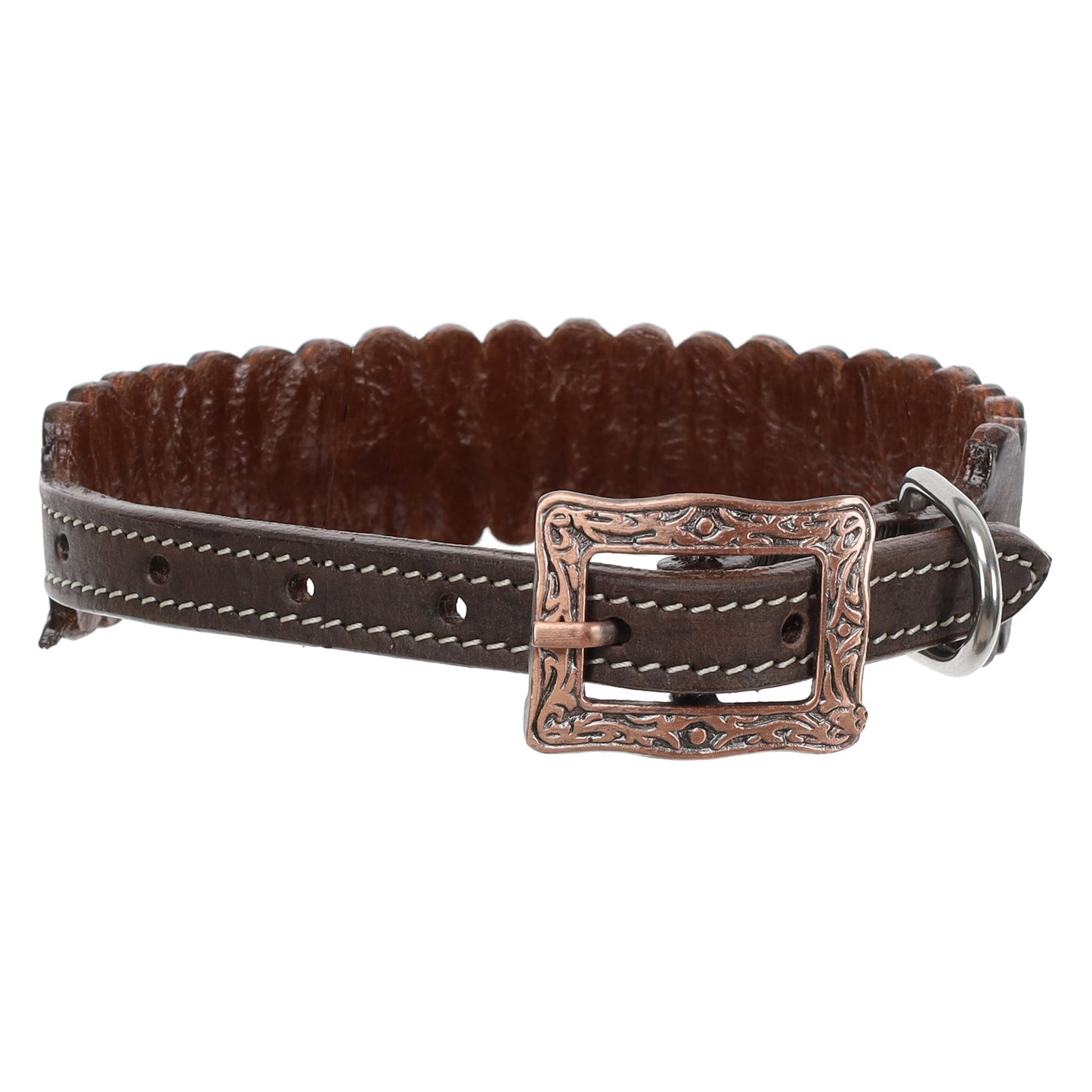 Showman Aztec Flame Beaded Leather Dog Collar DC-57