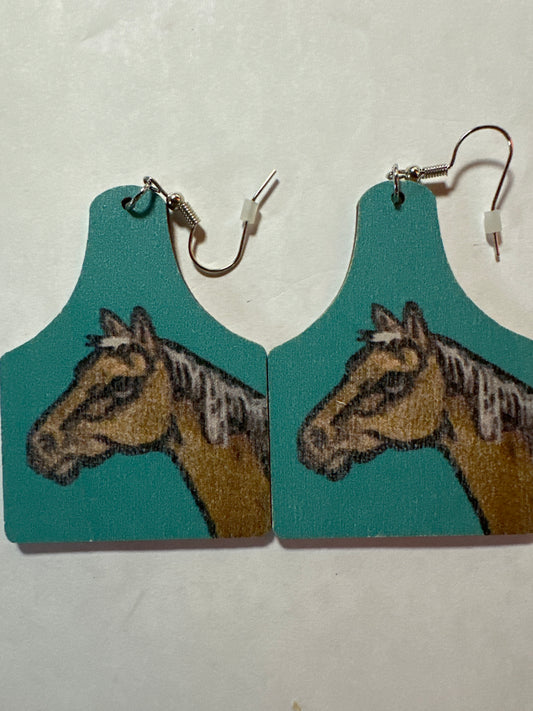 Horsehead Wood Earrings