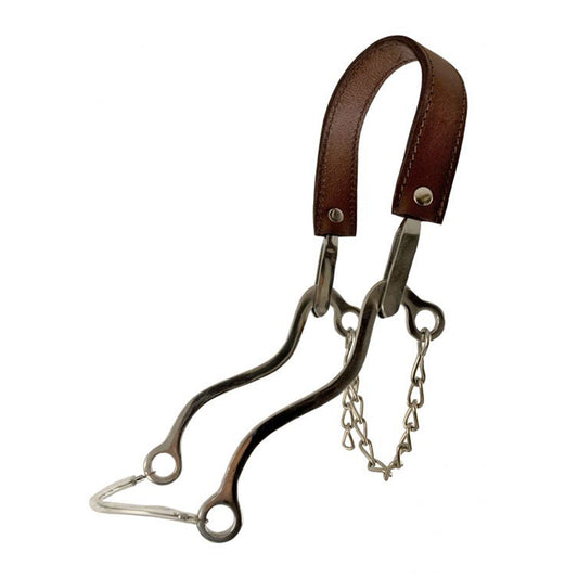 Showman Stainless Steel Hackamore with leather strap EC-60