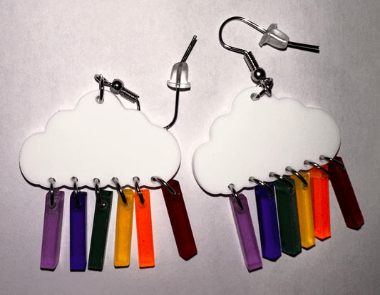 Cloud Earrings with colored Dangles