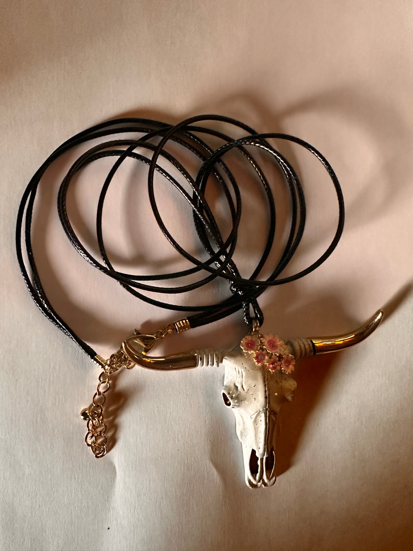 Steer Skull Long Horn Necklace