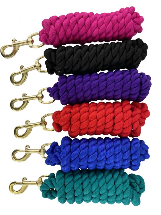 8' Braided Cotton Lead Rope with Brass Plated Snap 24813