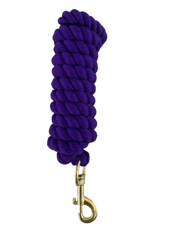 8' Braided Cotton Lead Rope with Brass Plated Snap 24813