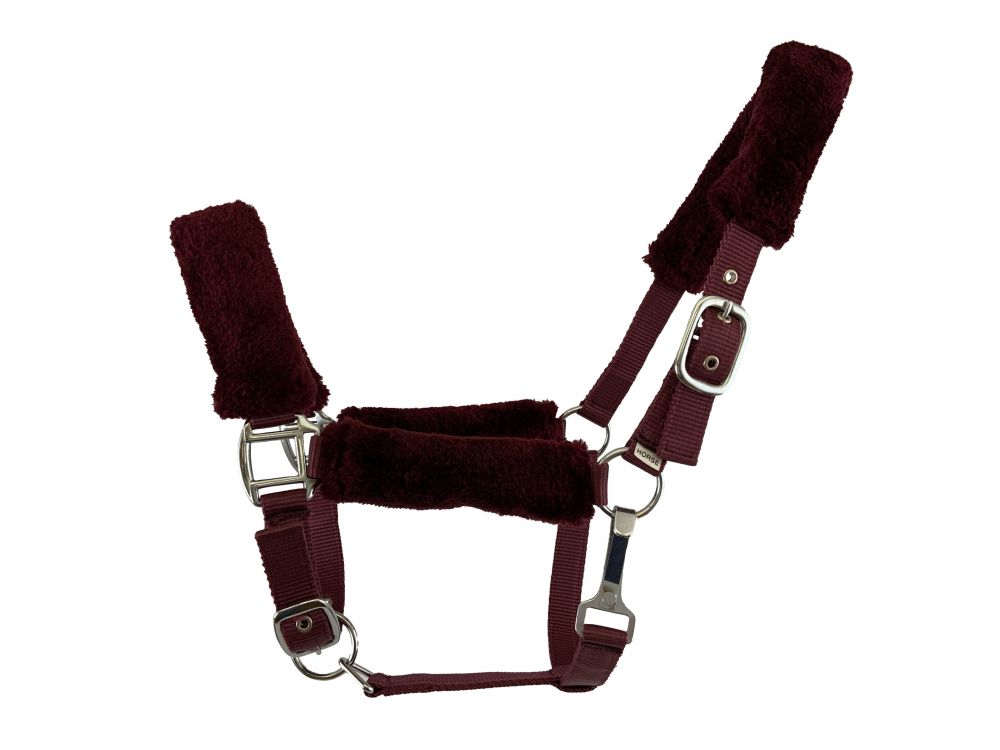Fleece Covered Nylon halter with crown adjustment and throat snap 6669X
