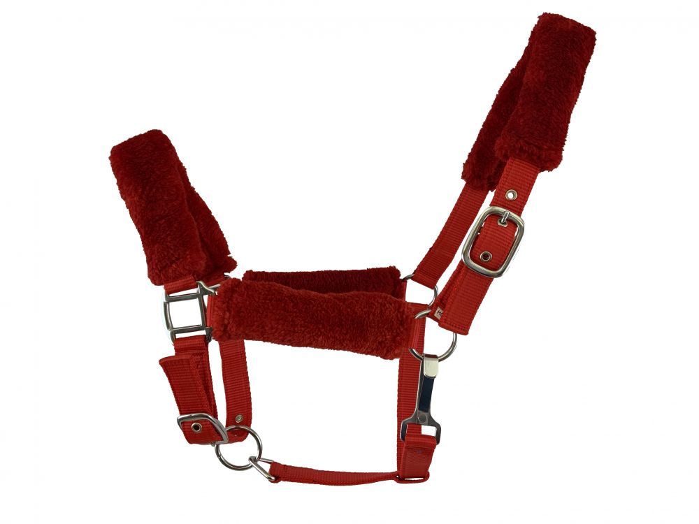 Fleece Covered Nylon halter with crown adjustment and throat snap 6669X