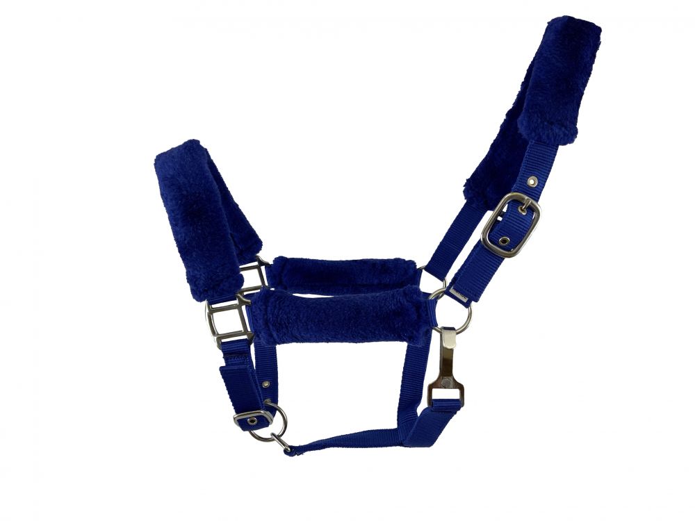 Fleece Covered Nylon halter with crown adjustment and throat snap 6669X