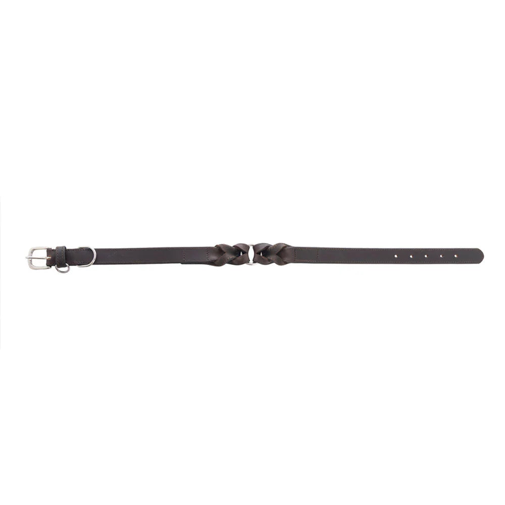 Leather Topside Dog Collar in Ebony-Dk Br